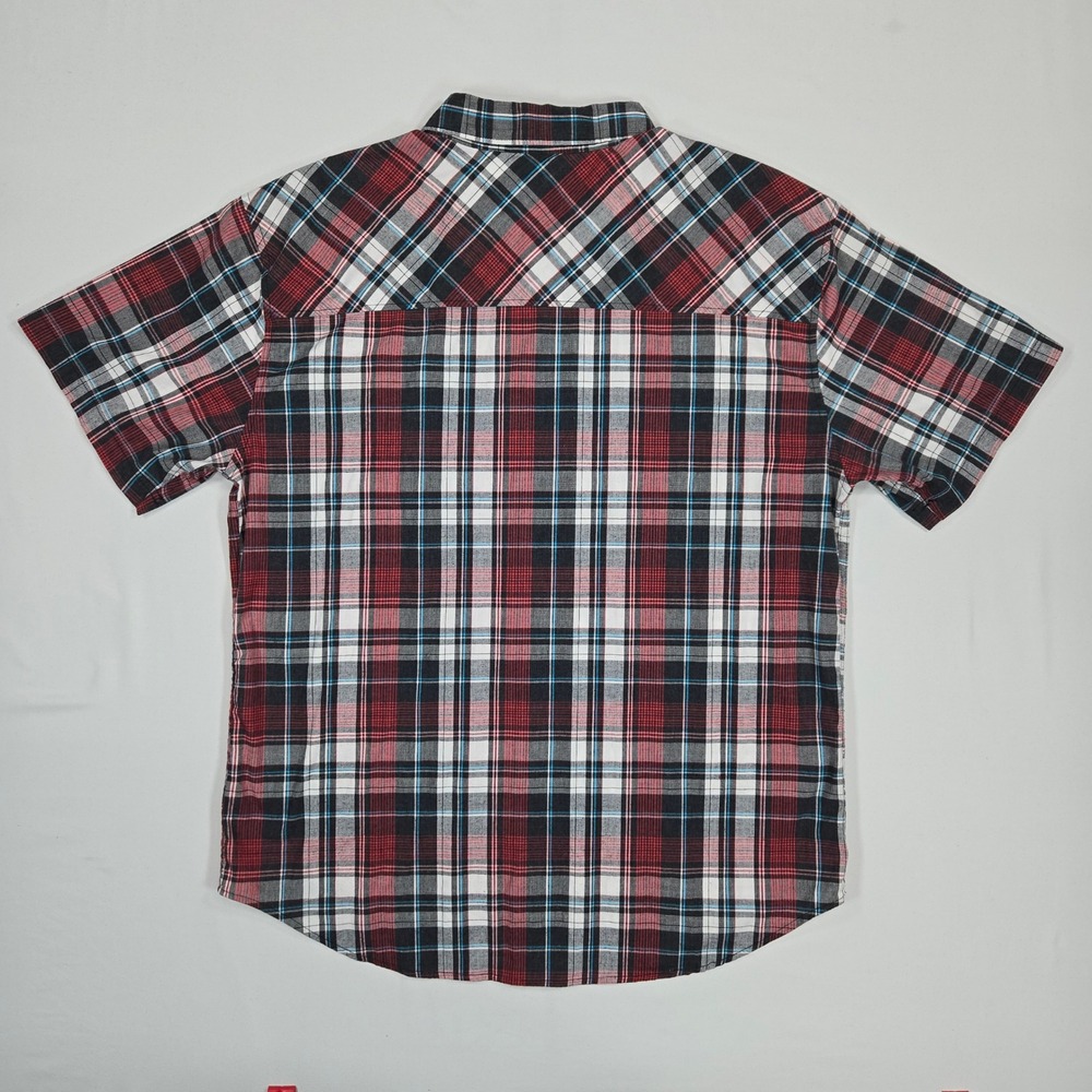Zoo York Men XXL Plaid Button Shirt Red Black Blue Check Streetwear Skate Y2K - Picture 2 of 8